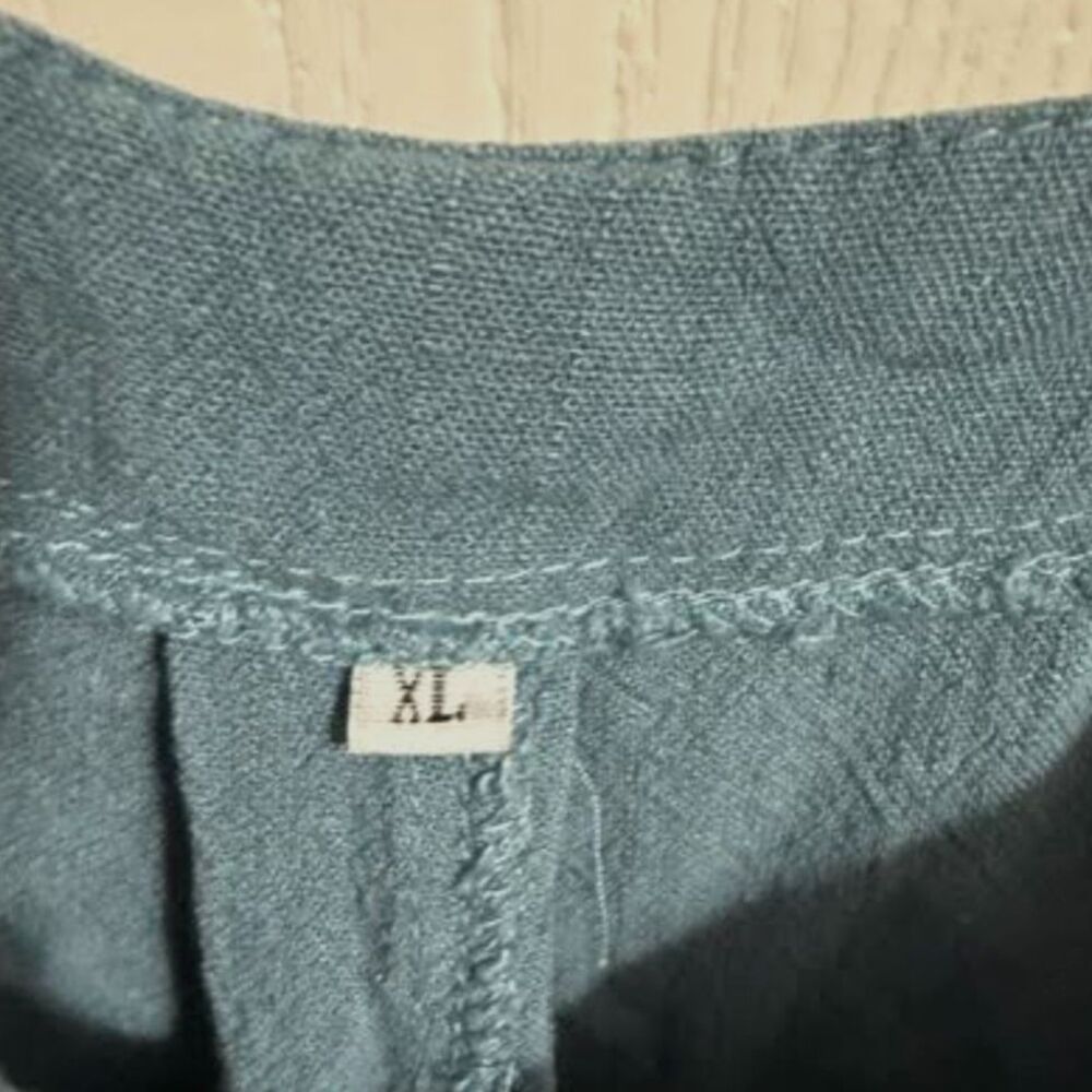 Teal Relaxed Wide-Leg Jumpsuit / Romper Shortalls –XL Coastal IndieBoho Festival - Picture 6 of 9